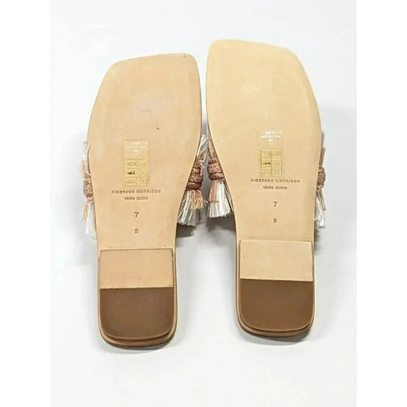 Sigerson Morrison Women's Avis Nude Raffia Thong Sandals Size 7 (MSRP $250) - Picture 7 of 9